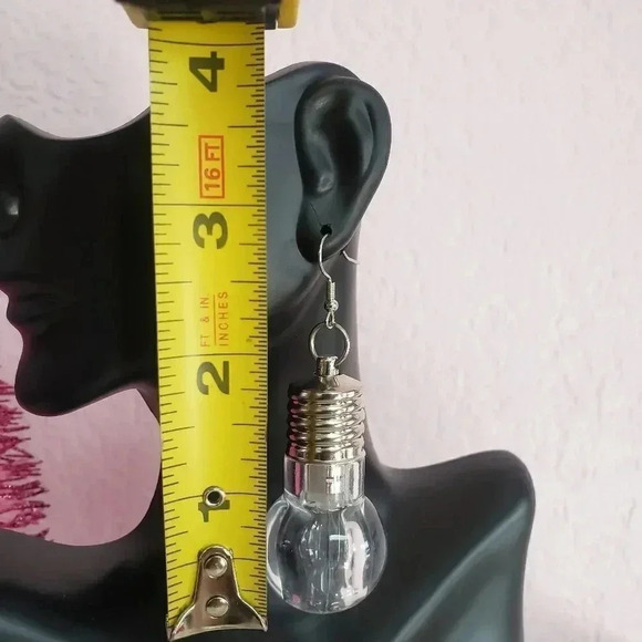 Blinking Light Christmas Bulb Earrings - Picture 2 of 3